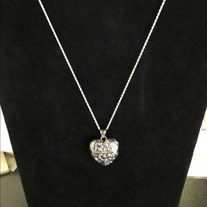 Lenox Sterling Silver Heart Pendant Locket Necklace